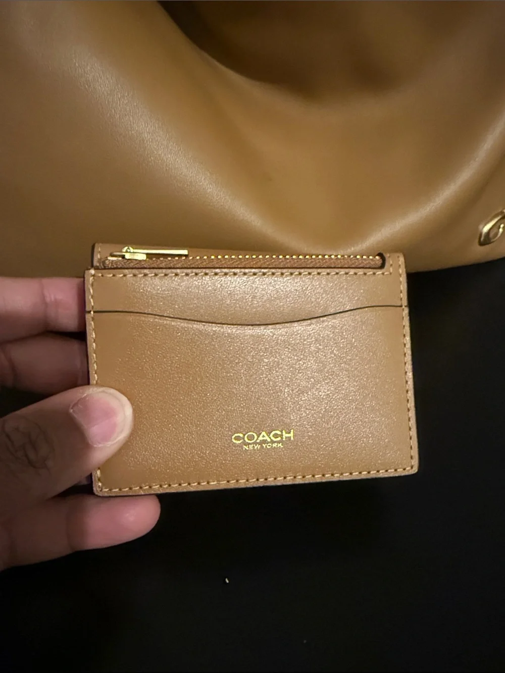 Coach Large Honey Brown Juliet 38 Shoulder Bag & Coach Honey Brown Wallet
